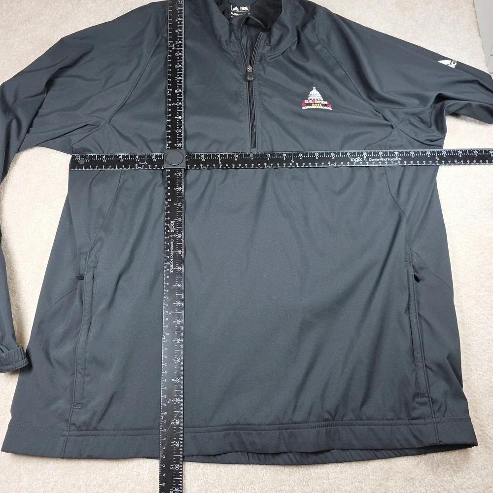Adidas Golf Jacket Mens L Black ClimaProof 1/4 Zip U.S. Open 2011 Congressional